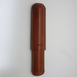 SINGLE BROWN LEATHER CIGAR CASE