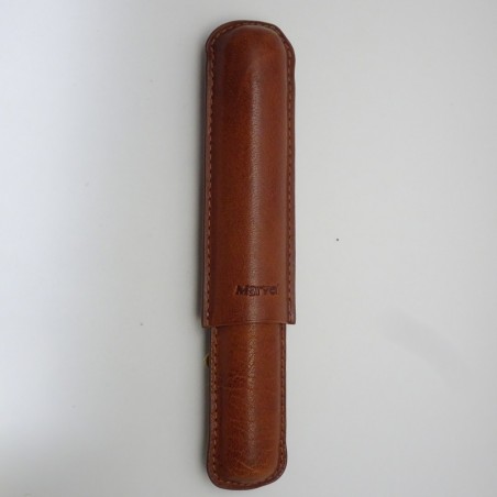 SINGLE BROWN LEATHER CIGAR CASE